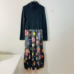 NWT Cristinaeffe Abito Isabella Floral Long Sleeve Maxi Dress Women Size 8